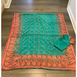 Sari Saree Indian Pakistani woman clothing  chaniya choli lehenga weddings